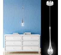 Lampadari a Sospensione per Isola Cucina, Confezione da 1, Goccia di Pioggia con Cavi Regolabili e Lampada a Bolla, Illuminazione a Sospensione in Cristallo a LED per Isola Cucina/Soggiorno/camer