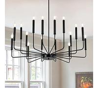 Lampadari, Casale Moderno, Illuminazione Industriale in Metallo a 16 Luci, Hangilight Classici a Candela Compatibili con Il Corridoio,Plafoniera Lampadario da Soffitto