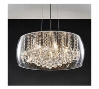 Lampadari di Cristallo Moderni semplici di Lusso in Vetro a Sospensione a LED per Camera da Letto, Sala da Pranzo, Soggiorno, Studio, apparecchi di Illuminazione (Transparent,D50cm)