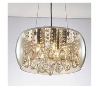 Lampadari di Cristallo Moderni semplici di Lusso in Vetro a Sospensione a LED per Camera da Letto, Sala da Pranzo, Soggiorno, Studio, apparecchi di Illuminazione (Amber,D50cm)