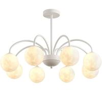 Lampadari di Sputnik Bianchi a 8 luci Milk Light a soffitto in Metallo Moderno con Lampada a Sospensione a Sfera di Luna 3D, Lampada a Sospensione a soffitto a LED Made in China