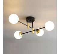 Lampadari di sputnik in vetro a 6 luci di latte di latte moderno a soffitto in metallo chiaro oro nero medio secolo moderno vicino alla bolla leggera del soffitto per la sala da pranzo per camera da