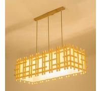Lampadari in Stile Giapponese, lampadari in bambù del Sud-EST Asiatico, lampadari Vintage industriali con Paralume in Acrilico, lampadario E27, luci sospese a soffitto per Soggiorno, Ristorante,