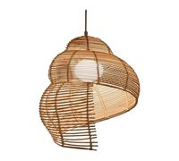 Lampadari in Stile Pastorale del Sud-EST Asiatico, Lampada a Conchiglia in Rattan Intrecciato, Paralume for Sala da Pranzo, Sala da tè, caffetteria,Illuminazione a soffitto