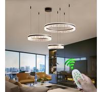 Lampadari, Lampada da Tavolo da Pranzo Moderna, Lampada da 135 W, lampadario Marrone a 3 Anelli con Soggiorno, Sala da Pranzo