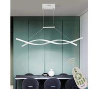 Lampadari,Lampadario LED Tavolo da Pranzo Camera da Letto, Moderna Lampada a Sospensione Regolabile Dimmerabile con Telecomando, Spirale Design Plafoniera per Cucina Soggiorno Bagno (Bianca, L100cm)