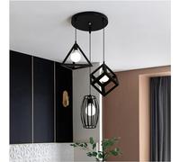 Lampadari LED Arte Moderna Semplice Lampadario a 3 Teste Nero in Stile Europeo - personalità Casa Sala da Pranzo Studio Camera da Letto Caffetteria Decorazione,per la Scala d'ingresso
