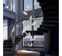 Lampadari LED per Ingresso Soggiorno Soffitto Alto Lampadario Acrilico Farfalla Grandi Luci A Sospensione A Soffitto Apparecchio di Illuminazione Sala da Pranzo Moderna Cor, Dimmable, 9 Heads
