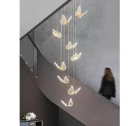 Lampadari LED per Ingresso Soggiorno Soffitto Alto Lampadario Acrilico Farfalla Grandi Luci A Sospensione A Soffitto Apparecchio di Illuminazione Sala da Pranzo Moderna Cor, White Light, 9 Heads