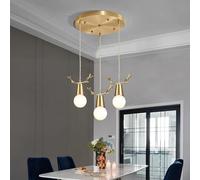 Lampadari, luci da ristorante a 3 teste, scala a disco, tutti i Hangilight in bronzo, cucina, balcone, plafoniera,Lampadario