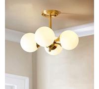 Lampadari, Luci sferiche in Vetro Smerigliato a 4 luci Soffitto Post-Moderno Nordico Industriale retrò per Camera da Letto Liviroom Diniroom Decor E27 Ceililight Fixture