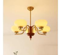 Lampadari moderni di metà secolo, lampada a sospensione in vetro di latte, grande lampada a sospensione da soffitto in oro bianco, lampadario rotondo V-intage, lampadario da pranzo