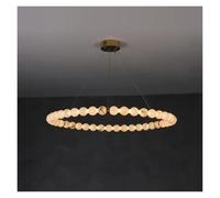 Lampadari Moderni in Marmo con Anello di Perle, lampadari a LED Dorati, lampade a Sospensione, lampade per atrio, Scale, Camera da Letto