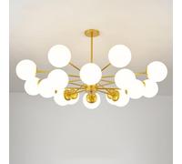 Lampadari,Padario in Vetro Opalino E27 Moderno Di Metà Secolo,Pada a Sospensisemi-Incassata,Pada a Sospensirustica da Fattoriar Soggiorno, Camera da Letto, Tavolo da Pranzo, Isola Della Cucina/Oro/16