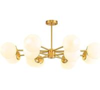 Lampadari,Padario in Vetro Opalino E27 Moderno Di Metà Secolo,Pada a Sospensisemi-Incassata,Pada a Sospensirustica da Fattoriar Soggiorno, Camera da Letto, Tavolo da Pranzo, Isola Della Cucina/Oro/12