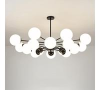 Lampadari,Padario in Vetro Opalino E27 Moderno Di Metà Secolo,Pada a Sospensisemi-Incassata,Pada a Sospensirustica da Fattoriar Soggiorno, Camera da Letto, Tavolo da Pranzo, Isola Della Cucina/Nero/16