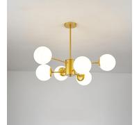 Lampadari,Padario in Vetro Opalino E27 Moderno Di Metà Secolo,Pada a Sospensisemi-Incassata,Pada a Sospensirustica da Fattoriar Soggiorno, Camera da Letto, Tavolo da Pranzo, Isola Della Cucina/Oro/6 L