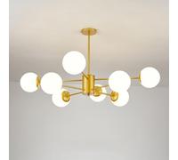 Lampadari,Padario in Vetro Opalino E27 Moderno Di Metà Secolo,Pada a Sospensisemi-Incassata,Pada a Sospensirustica da Fattoriar Soggiorno, Camera da Letto, Tavolo da Pranzo, Isola Della Cucina/Oro/8 L