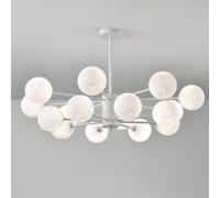 Lampadari,Padario Moderno Di Metà Secolo,Pada a Sospensimilk Moon,Pada a Sospensia Led a Forma Di Bolla Nordica Semi-Incassatar Camera da Letto, Sala da Pranzo, Cucina, Isola, Soggiorno/16 Luci/A