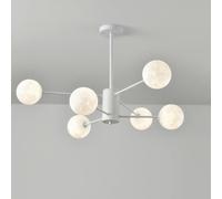 Lampadari,Padario Moderno Di Metà Secolo,Pada a Sospensimilk Moon,Pada a Sospensia Led a Forma Di Bolla Nordica Semi-Incassatar Camera da Letto, Sala da Pranzo, Cucina, Isola, Soggiorno/6 Luci/A