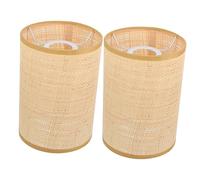 Lampadari Paralume 2 pezzi Arte in rattan in metallo Nuovo stile cinese Paralume da tavolo vintage Paralume vintage rurale vintage Lampada da tavolo Lampada da tavolo in rattan