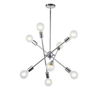 Lampadari Sputnik 8 Luci Illuminazione a sospensione Cromo Moderno Sputnik Luce Plafoniera vintage per Foyer Soggiorno Camera da letto Apparecchio di illuminazione per cucina Change for the better