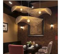 Lampadari vintage in bambù intrecciato a mano in rattan a sospensione a soffitto a led per ristorante, cucina, bar, lampada decorativa E27 senza lampadina