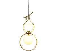 Lampadario a 2 luci dorato creativo da comodino, metà secolo, in ottone, a forma di zucca, isola della cucina, lampada a sospensione, moderna sala da pranzo nordica, lampadario per camera da letto,