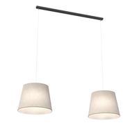Lampadario A 2 Luci Okeanos Con Paralumi In Tessuto Beige