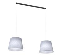 Lampadario A 2 Luci Okeanos Con Paralumi In Tessuto Grigio