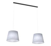 Lampadario A 2 Luci Osiride Con Paralumi In Tessuto Grigio