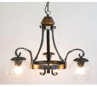LAMPADARIO A 3 LUCI MARGHERITA FERRO BATTUTO LAMPIONE APPLIQUE LANTERNA