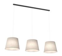Lampadario A 4 Luci Okeanos Con Paralumi In Tessuto Beige