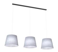 Lampadario A 4 Luci Okeanos Con Paralumi In Tessuto Grigio