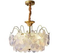 Lampadario a 5 fiori, lampadario semplice in vetro con fiore E14, con paralume in vetro con texture dipinta, lampadario in vetro colorato per sala da pranzo, camera da letto, corridoio