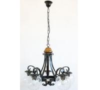 LAMPADARIO A 5 LUCI MARGHERITA FERRO BATTUTO LAMPIONE APPLIQUE LANTERNA LAMPADA