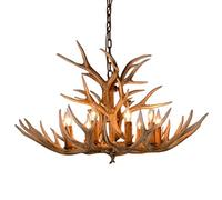 Lampadario a Corna Di Cervo in Stile Country Americano,R Soggiorno, Ristorante, Bar,Pada Retrò, Bar Mediterraneo,Rsonalità Creativa (9 Teste)