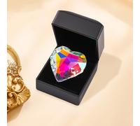 Lampadario a forma di cuore colorato con prismi pendenti con scatola regalo