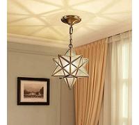 Lampadario a Forma di Stella a Cinque Punte in Ottone per Ristorante e caffetteria, Moderno e Minimalista, per Interni, Comodino, corridoio, Luce d'ingresso, personalità Creativa B