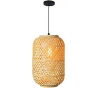 Lampadario a gabbia di bambù Paralume cavo Lampada a sospensione a soffitto in bambù intrecciato in stile pastorale Lampadari in rattan