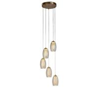 Lampadario A LED Ø 35 Cm H: Max. 1,5 M In Bronzo Crema 3000 K