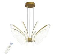 Lampadario a LED a Forma di Farfalla per Bambini e Bambine, lampadario per Camera da Letto, dimmerabile a LED, Lampada a Sospensione Moderna in Oro Nordico, Lampada a Sospensione per Tavolo