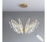 Lampadario a LED a Forma di Farfalla per Bambini e Bambine, lampadario per Camera da Letto, dimmerabile a LED, Lampada a Sospensione Moderna in Oro Nordico, Lampada a Sospensione per Tavolo