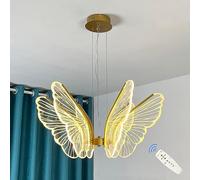Lampadario a LED a Forma di Farfalla per Bambini e Bambine, lampadario per Camera da Letto, dimmerabile a LED, Lampada a Sospensione Moderna in Oro Nordico, Lampada a Sospensione per Tavolo