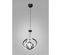 Lampadario a led a sospensione moderno con sfera nero 70w tripla illuminazione