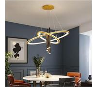 Lampadario a LED Circle Rings compatibile con sala da pranzo cucina bar lampadario pendente moderno oro nero,lampadario
