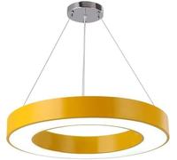 Lampadario a LED colorato per asilo, luci a sospensione circolari cave, cerchio verde giallo, lampada a sospensione, ufficio, scuola, aula, soffitto, luce rotonda, luce calda 3000K, giallo, 60 cm