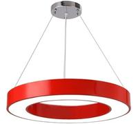 Lampadario a LED colorato per asilo, luci a sospensione circolari cave, cerchio verde giallo, lampada a sospensione, ufficio, scuola, aula, soffitto, luce rotonda, luce calda 3000K, rosso, 60 cm