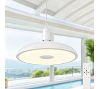 Lampadario a LED da 28CM Lampada a Sospensione per Isola da Cucina, Lampadario Bianco per Uso Interno ed Esterno, Lampada da Bagno Impermeabile con Cambio di Colore per Sala da Pranzo Camera da Letto