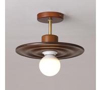 Lampadario a LED da soffitto per Cucina, Piccola Luce in Legno, Lampada a Sospensione Semi-Incasso in Stile Rustico per Camera da Letto, corridoi e balconi, Attacco E27